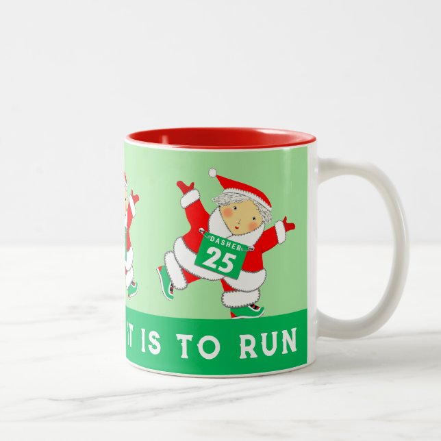 Running Runner Christmas Collectible Två-Tonad Mugg (Höger)