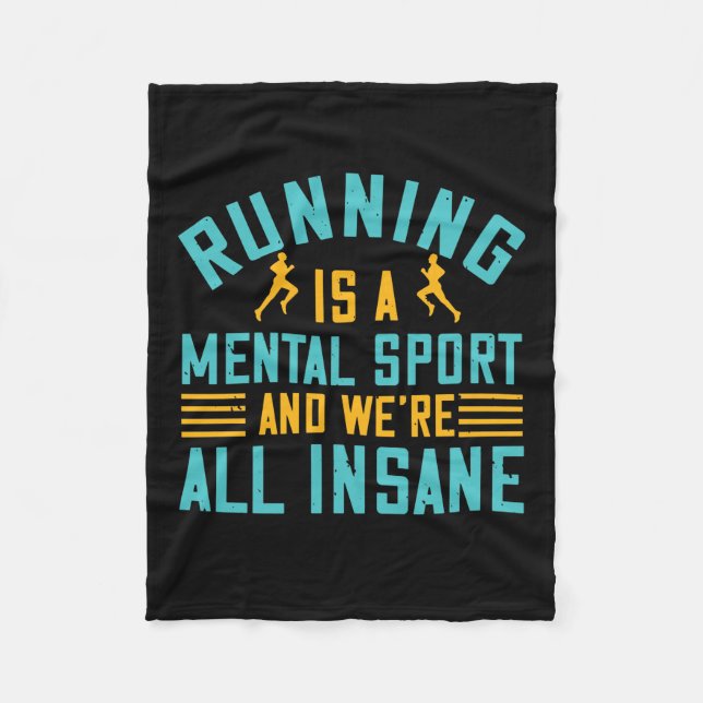 Running - Running är en mental sport Fleecefilt (Framsidan)