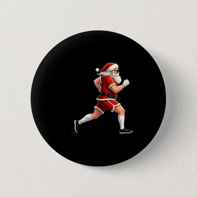 Running Santa Christmas Graphic Runner Run Maratho Knapp (Framsida)