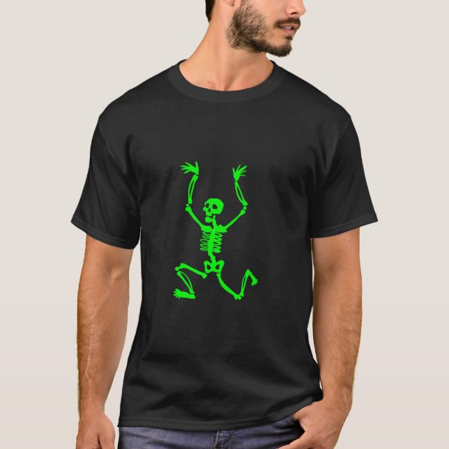 Running Skeleton White Silhouette T Shirt (Framsida)