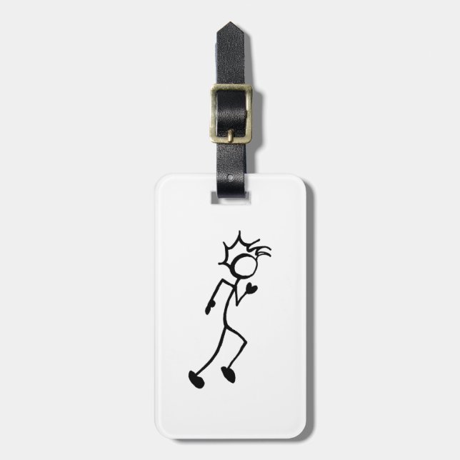 Running Stickman Track och Fält Bagagebricka (Vertikal Framsida)