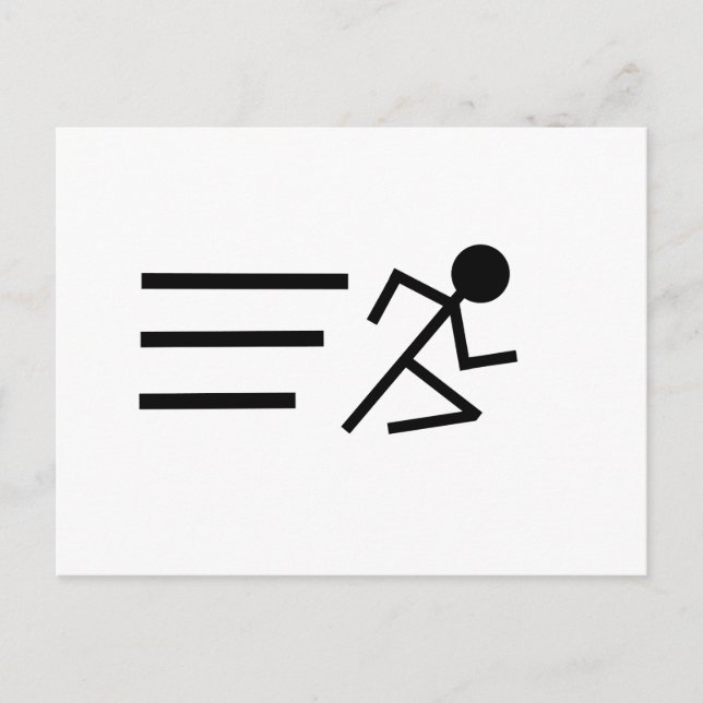 Running Stickman Vykort (Framsida)