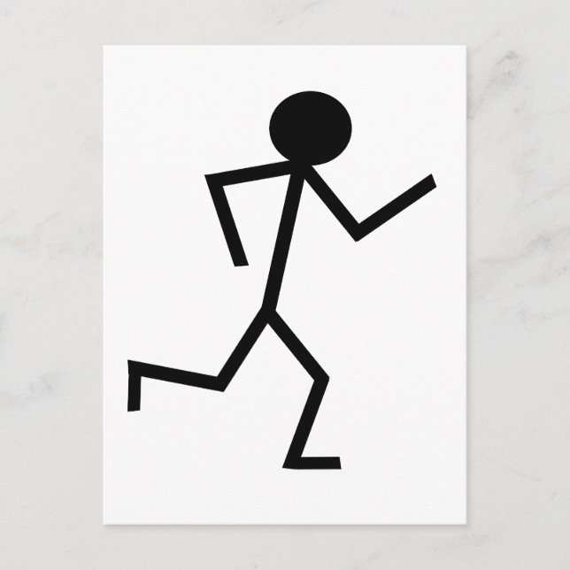 Running Stickman Vykort (Framsida)