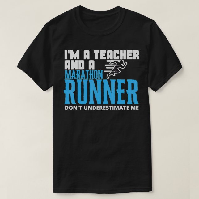 Running Teacher Marathon Teacher Marathon Runners T Shirt (Design framsida)