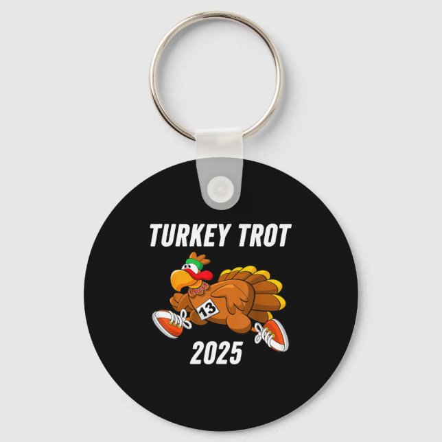 Running Turkey Trot Thanksgiving 2025 For Boys Gir Nyckelring (Framsida)