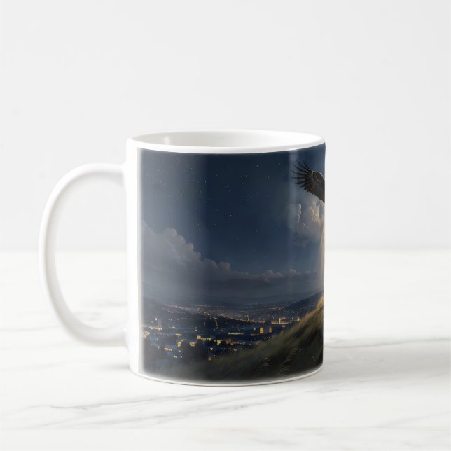 Running Up That Hill Eagle City Night Affisch Kaffemugg (Vänster)