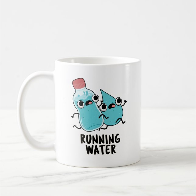 Running Vatten Funny Vatten Pun Kaffemugg (Vänster)
