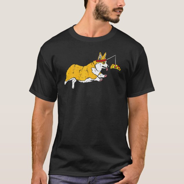 Running Welsh Corgi Corgi T Shirt (Framsida)