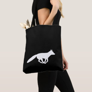 Running White Fox Silhouette Wildlife Vild Animal Tygkasse