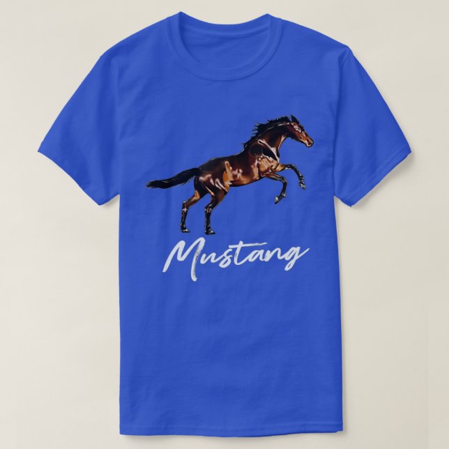Running Wild Mustang Horse breed Equestrian Lover  T Shirt (Design framsida)