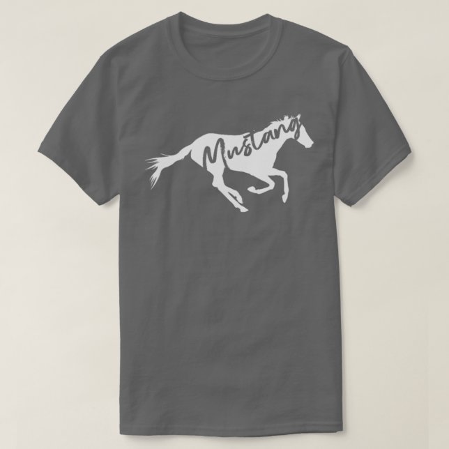 Running Wild Mustang Horse Breed Lover Silhouette  T Shirt (Design framsida)