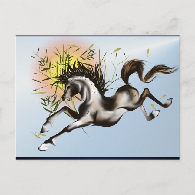 Runnung Horse-Postcard Vykort (Framsida)