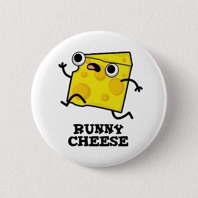 Runny Cheese Funny Food Pun Knapp (Framsida)
