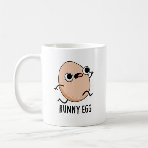 Runny Egg Funny Running Egg Pun Kaffemugg