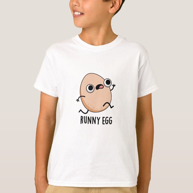 Runny Egg Funny Running Egg Pun T Shirt (Framsida)