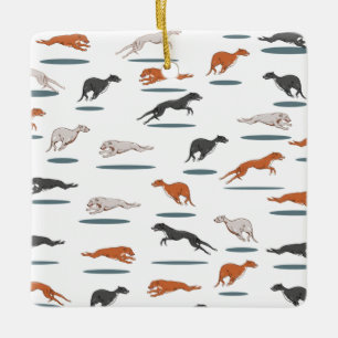 RUNNY GRÅTT HOUND 12000 TRANS JULGRANSPRYDNAD KERAMIK