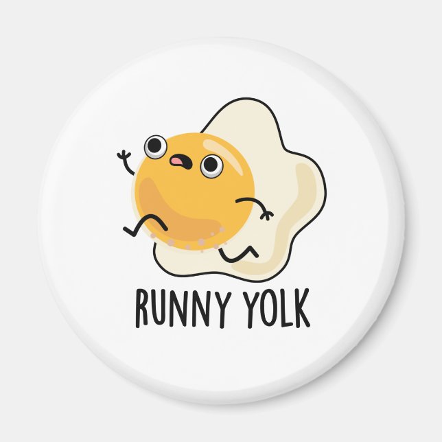 Runny Yolk Funny Food Egg Pun Magnet (Framsidan)