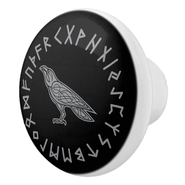Runor för Odin runic korpsvarta kråkaViking Knopp (Höger)