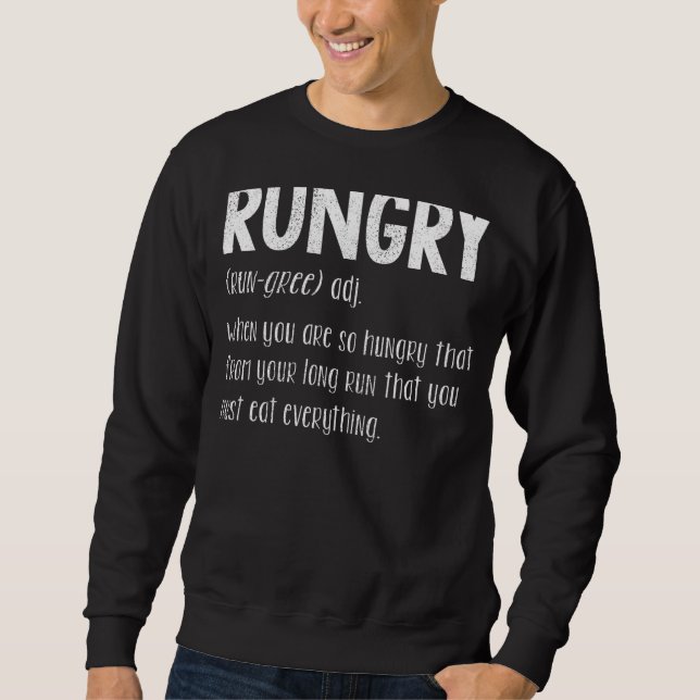 Runphic Definition Funny Hungrig Springer Marathon Lång Ärmad Tröja (Framsida)