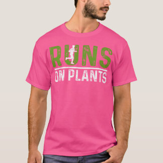 Runs On Plants Vegan Runner Vegetarian Running Mar T Shirt