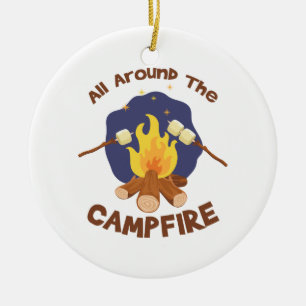 Runt Campfire Julgransprydnad Keramik