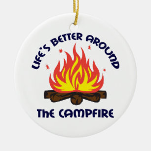 Runt Campfire Julgransprydnad Keramik