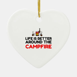 Runt Campfire Julgransprydnad Keramik