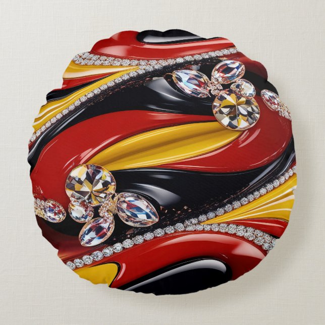 Runt Dekorativ kudde med belgiskt Färg (Framsidan)