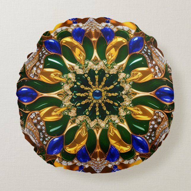 Runt Dekorativ kudde med Brasilien Färg (Framsidan)