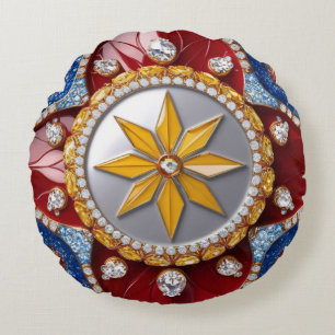 Runt Dekorativ kudde med colombianska Färg