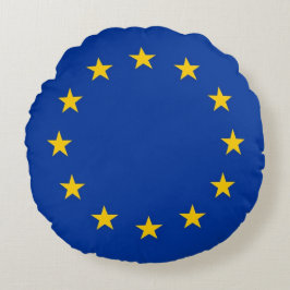 Runt Dekorativ kudde med EU:s flagga