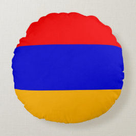 Runt Dekorativ kudde med flagga Armenien