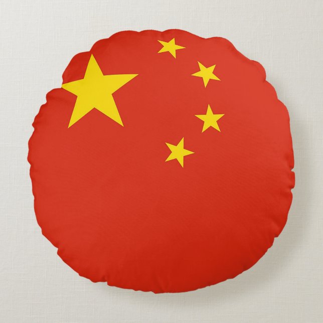 Runt Dekorativ kudde med flagga av China (Framsidan)