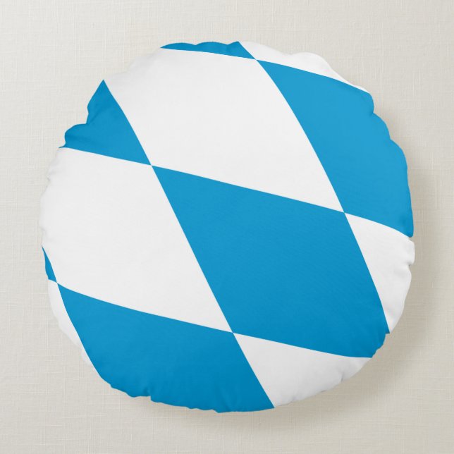 Runt Dekorativ kudde med flagga Bayern (Framsidan)