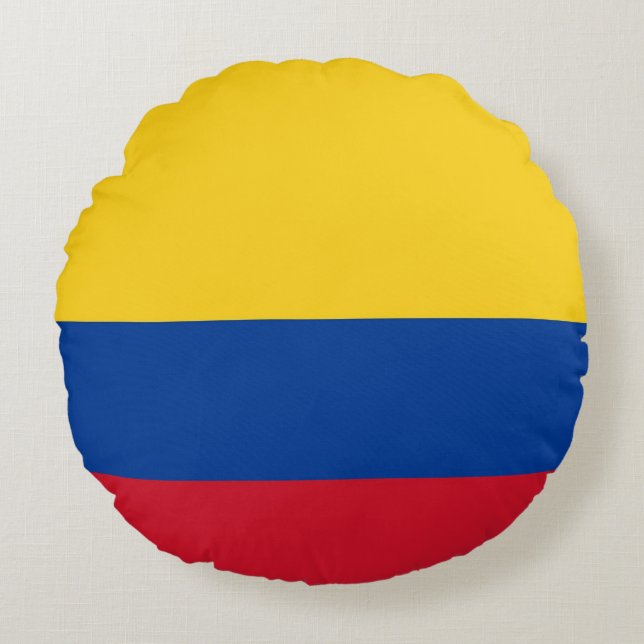Runt Dekorativ kudde med flagga Colombia (Framsidan)
