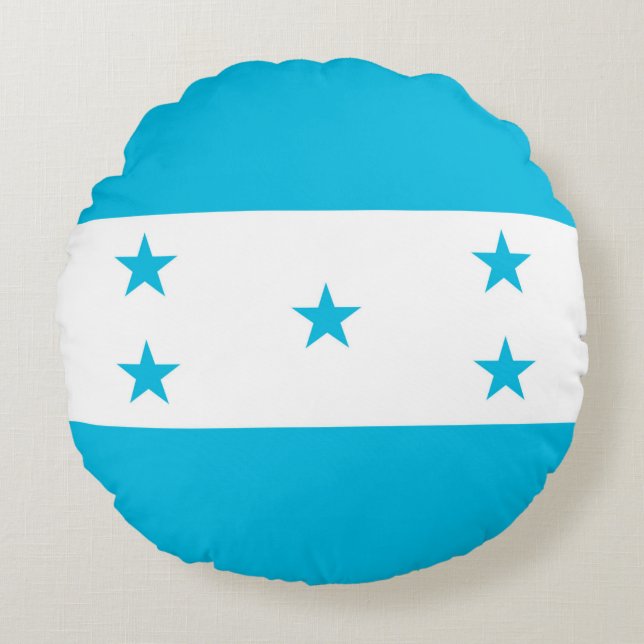 Runt Dekorativ kudde med flagga Honduras (Framsidan)