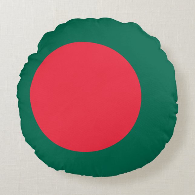 Runt Dekorativ kudde med flagga i Bangladesh (Framsidan)