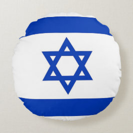 Runt Dekorativ kudde med flagga Israel
