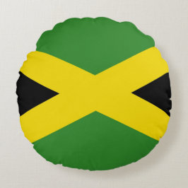 Runt Dekorativ kudde med flagga Jamaica