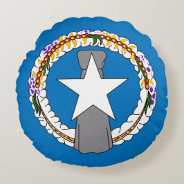 Runt Dekorativ kudde med flagga Nordmariana