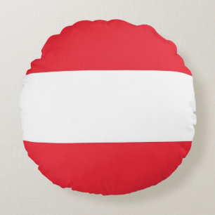Runt Dekorativ kudde med flagga Österrike