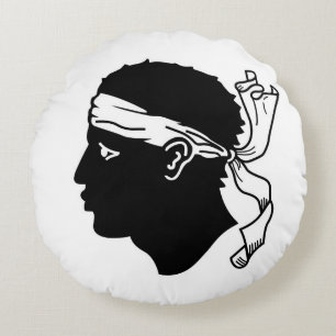 Runt Dekorativ kudde med flagga på Korsika