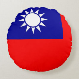 Runt Dekorativ kudde med flagga Taiwan