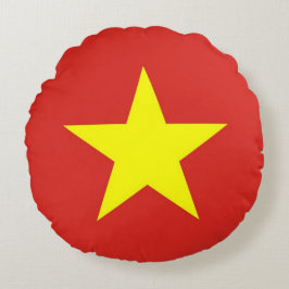 Runt Dekorativ kudde med flagga Vietnam