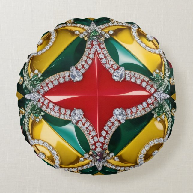 Runt Dekorativ kudde med Los Angeles Färg (Framsidan)