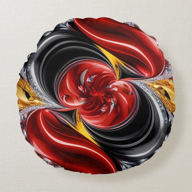 Runt Dekorativ kudde med Tysklanda Färg (Framsidan)