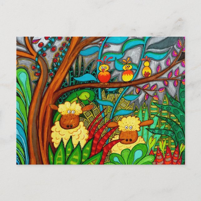 Runt fågel vykort (Framsida)