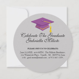 Runt fira Student Lila Cap Inbjudan