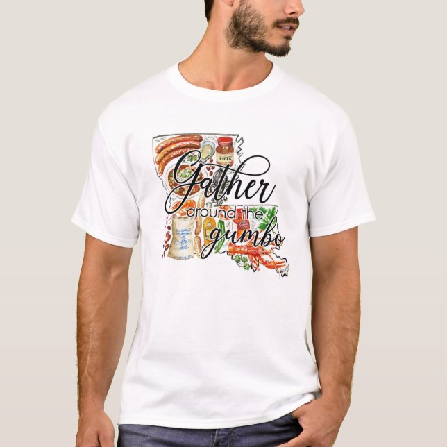 Runt Gumbo Cajun Louisiana T-Shirt (Framsida)