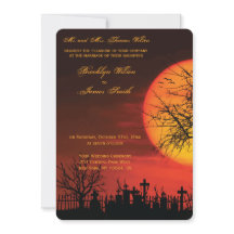 Runt Halloween-bröllopsinbjudningar i natt